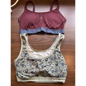 2 Lucky Brand Sports Bralette Bra Flowers Large